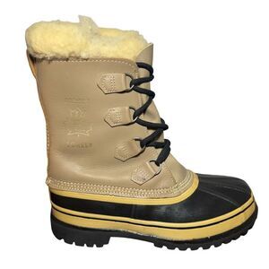 Sorel Vintage Caribou Kaufman Leather Snow Boots Waterproof Men’s Size 9